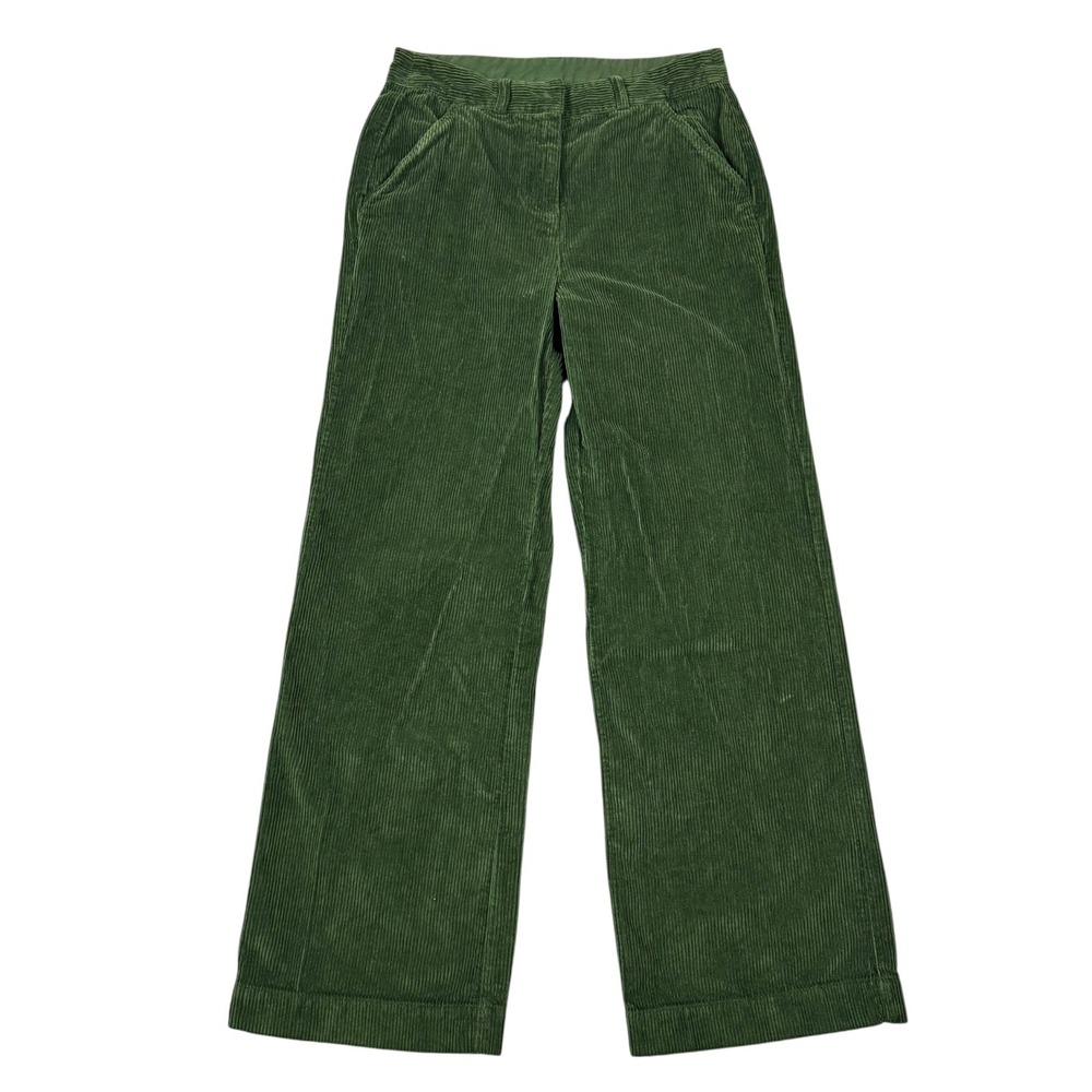 Poetry Pants Women 6 Green Corduroy Wide Leg Trousers Pockets